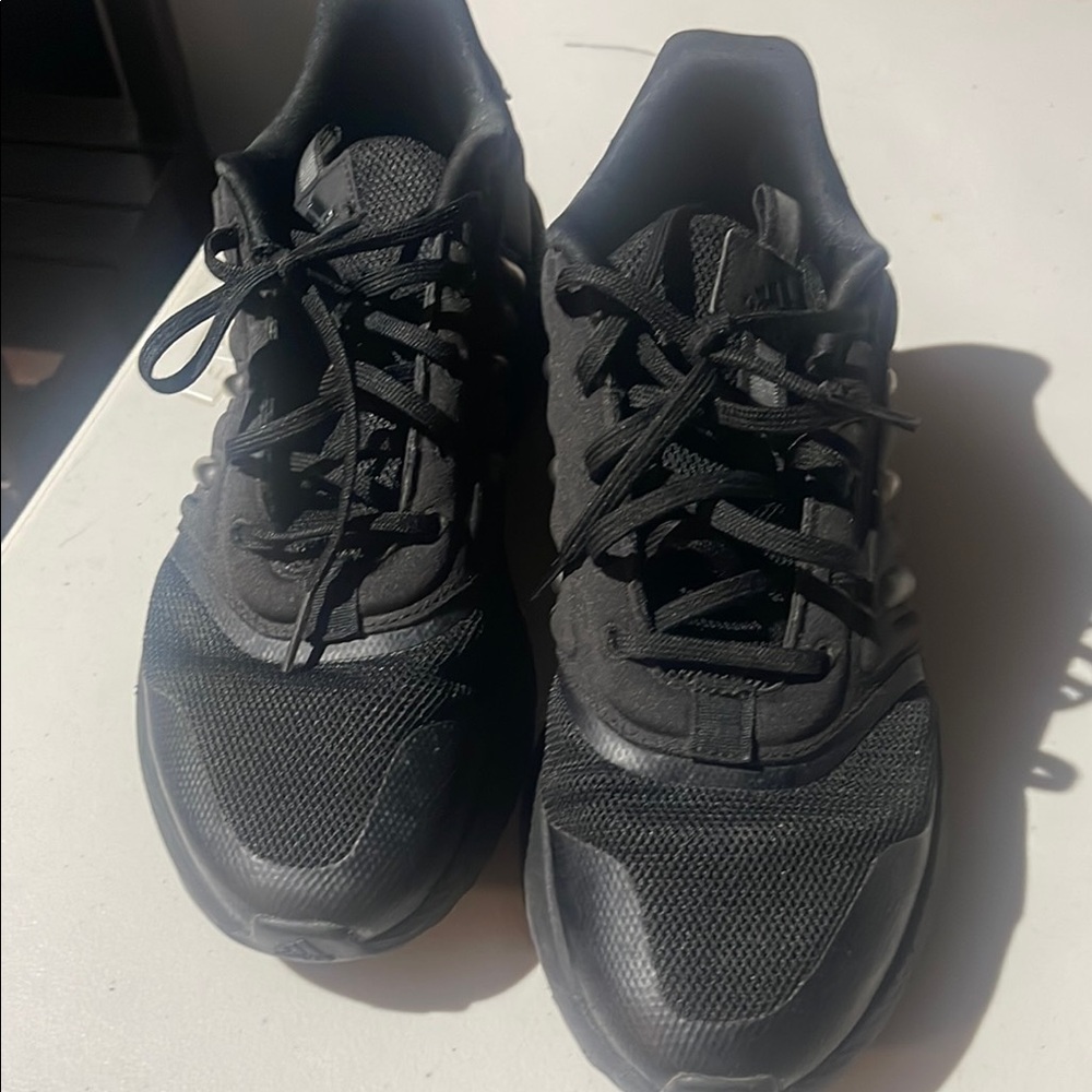 Adidas Black Athletic Shoes with Mesh Upper